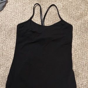 Lululemon size 8 Black Power Y tank top